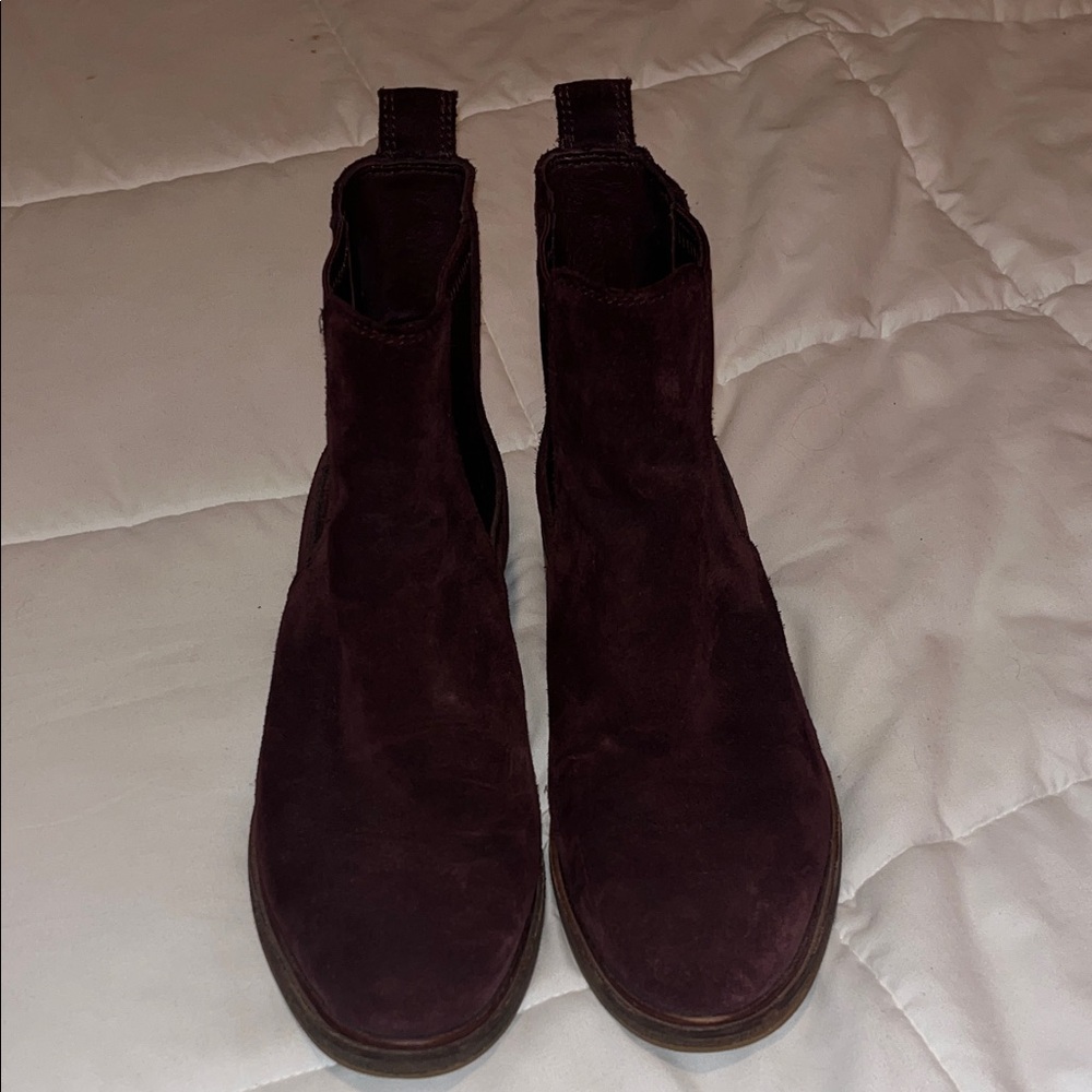 Clarks Clarkdale Arlo Suede Burgundy Boots Size 9.5 - Picture 7 of 8